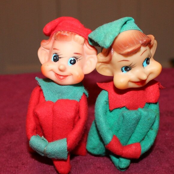 Vintage Christmas Elves - Set of 2 - Picture 1 of 2